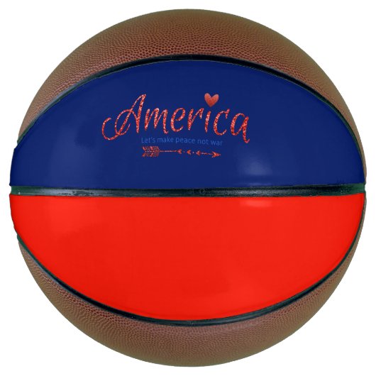 Rood, wit, blauw, vlag, sterren, pijlen, 4 juli basketbal (Voorkant)