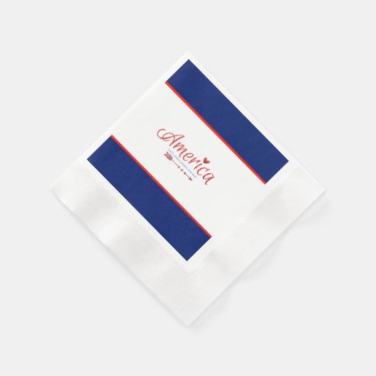 Rood, wit, blauw, vlag, sterren, pijlen, 4 juli servet (Hoek)