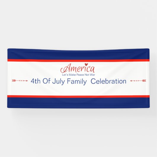 Rood, wit, blauw, vlag, sterren, pijlen, 4 juli spandoek (Horizontaal)