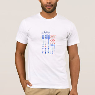 Rood, wit, blauw, vlag, sterren, pijlen, 4 juli t-shirt