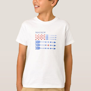 Rood, wit, blauw, vlag, sterren, pijlen, 4 juli t-shirt