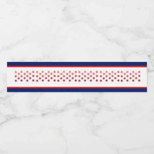 Rood, wit, blauw, vlag, sterren, pijlen, 4 juli waterfles etiket (Enkel label)