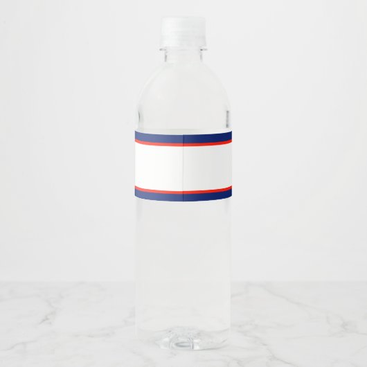 Rood, wit, blauw, vlag, sterren, pijlen, 4 juli waterfles etiket (Achterkant)