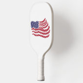 Rood wit blauw vlaggenontwerp pickleball paddle (Links)