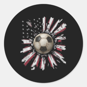 Rood-wit-blauw Voetbal Ll Explosie Grunge Straat S Ronde Sticker