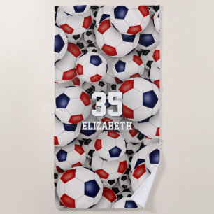 Rood Wit Blauw voetballen Leuk Sportpatroon Strandlaken