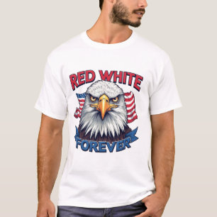 Rood Wit & Blauw Voor Altijd Amerikaanse Vlag Patr T-shirt