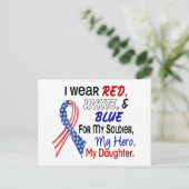 Rood wit blauw voor mijn dochter briefkaart (Staand voorkant)