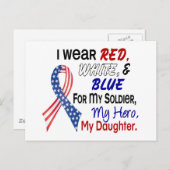 Rood wit blauw voor mijn dochter briefkaart (Voorkant / Achterkant)