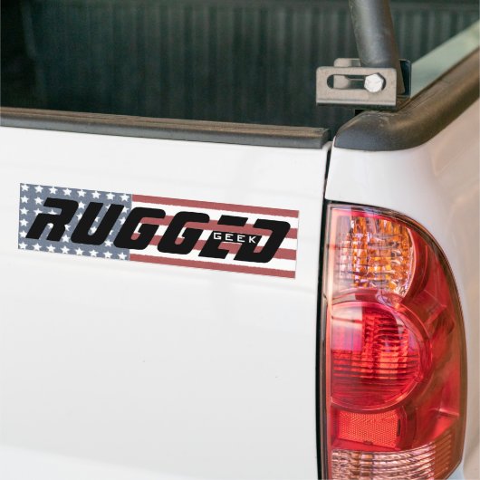 rood wit blauw VS vlag RUGGGED GEEK Tech Nerd Bumpersticker (Op Truck)