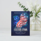 Rood, wit, blauw Vuurwerk 4 de Uitnodiging van Jul (Staand voorkant)