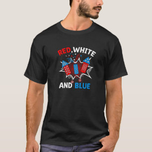 Rood Wit Blauw Vuurwerk Patriottisch 4 juli Premiu T-shirt