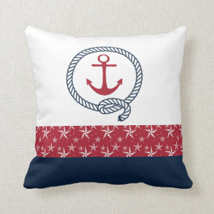 Rood Wit Blauw ZeevaartSierkussen met Anker Kussen