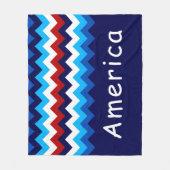 Rood Wit Blauw Zigzag Aangepaste Middelgrote Fleec Fleece Deken (Voorkant)