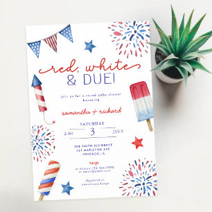Rood Wit Blauwe 4 juli Patriottische Baby Shower Kaart