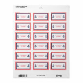 Rood Wit & Blauwe Anker - Adreslabels Etiket (Full Sheet)