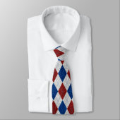 Rood, Wit, Blauwe Argyle 4 Juli Glitters Stropdas (Gebonden)