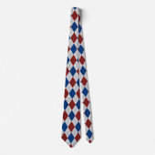 Rood, Wit, Blauwe Argyle 4 Juli Glitters Stropdas (Voorkant)