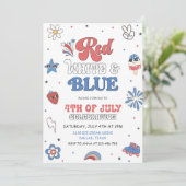 Rood Wit Blauwe Feest, Feest in de VS Uitnodiging (Staand voorkant)