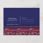 Rood Wit & Blauwe Glitter Sequins 4 juli Feest Aankondigingskaart (Achterkant)