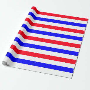 Rood Wit Blauwe Streep Patroon – Patriottisch Amer Cadeaupapier