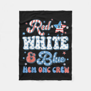 Rood Wit Blauwe Zoom Onc Crew Verpleegster 4e Juli Fleece Deken