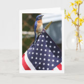 Rood, Wit & Blauwvogel Kaart (Gele Bloem)