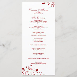 Rood & Wit Bloemen Decal Trouwprogramma Programma