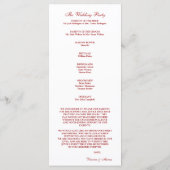 Rood & Wit Bloemen Decal Trouwprogramma Programma (Achterkant)