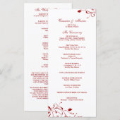 Rood & Wit Bloemen Decal Trouwprogramma Programma (Voorkant / Achterkant)