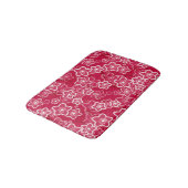 Rood Wit Bloemen Rustiek mode Patroon Retro Badmat (Gekanteld)