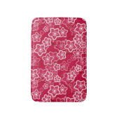 Rood Wit Bloemen Rustiek mode Patroon Retro Badmat (Voorkant Verticaal)