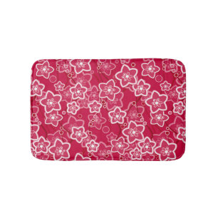 Rood Wit Bloemen Rustiek mode Patroon Retro Badmat