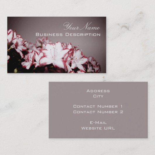 Rood-wit Bloemen Visitekaartje (Voorkant / Achterkant)