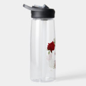 Rood wit bloemengroen waterfles (Rechts)