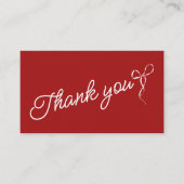 Rood & Wit Bow Sketch Wedding Bedankt Card Informatiekaartje (Voorkant)