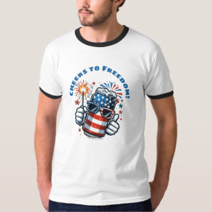 Rood, Wit & Brouw – Grappige 4 juli Bierliefhebber T-shirt