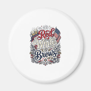 Rood Wit & Brouwsels Patriottisch Bier T-Shirt Ont Magneet