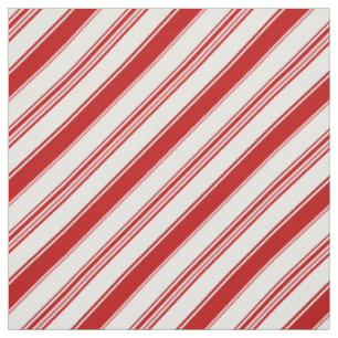 Rood & Wit Candy Cane Stripes (middelgrote schaal) Stof