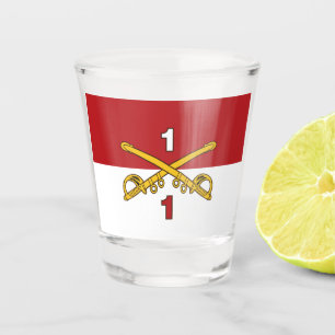 Rood & Wit Cavalerie Guidon Shot Glass Glas