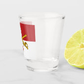 Rood & Wit Cavalerie Guidon Shot Glass Shot Glas (Rechts)
