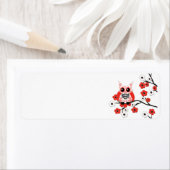 Rood Wit Cherry Blossom Uil Label (Insitu)