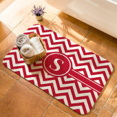 Rood Wit Chevron Monogram Badmat