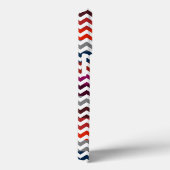 Rood wit Chevron Zigzag Monogram Case-Mate iPhone Case (Achterkant / Rechts)