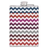 Rood wit Chevron Zigzag Monogram Heupfles (Achterkant)