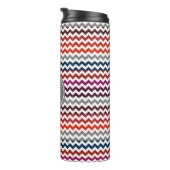 Rood wit Chevron Zigzag Monogram Thermosbeker (Geroteerd rechts)