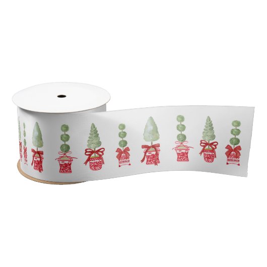 Rood & Wit Chinoiserie Topiary Lint (Spoel)
