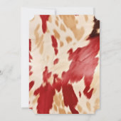 Rood wit crème Western Koeienhuid Kaart (Achterkant)