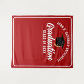 Rood Wit Custom 2025 Graduation Party Photo Booth Wandkleed (Voorkant (horizontaal))