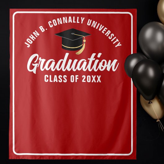 Rood Wit Custom 2025 Graduation Party Photo Booth Wandkleed